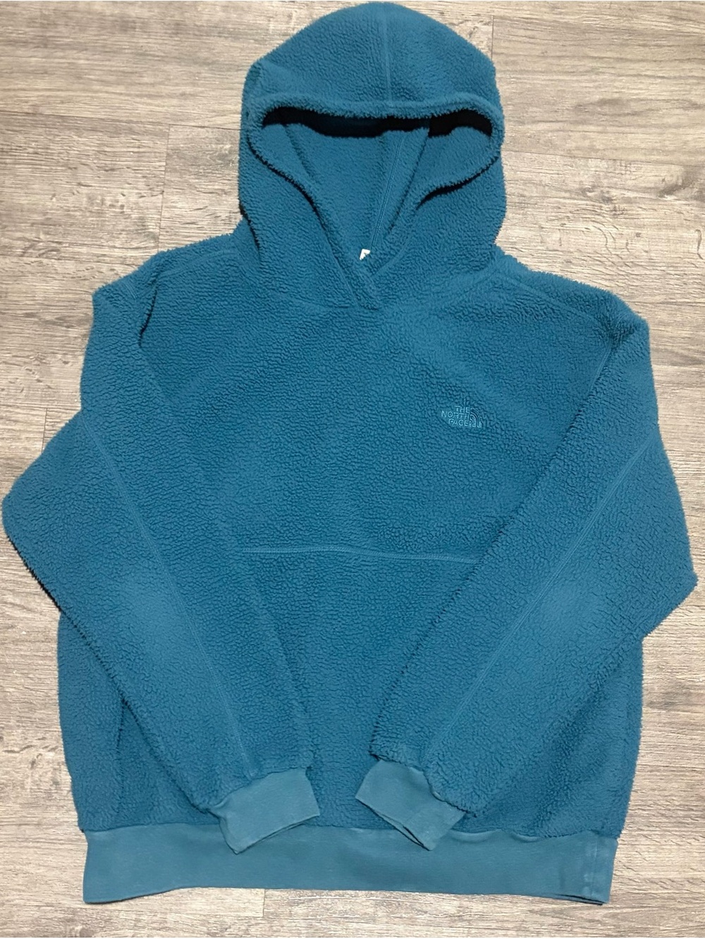 The North Face Teal Hooded Sherpa Pullover